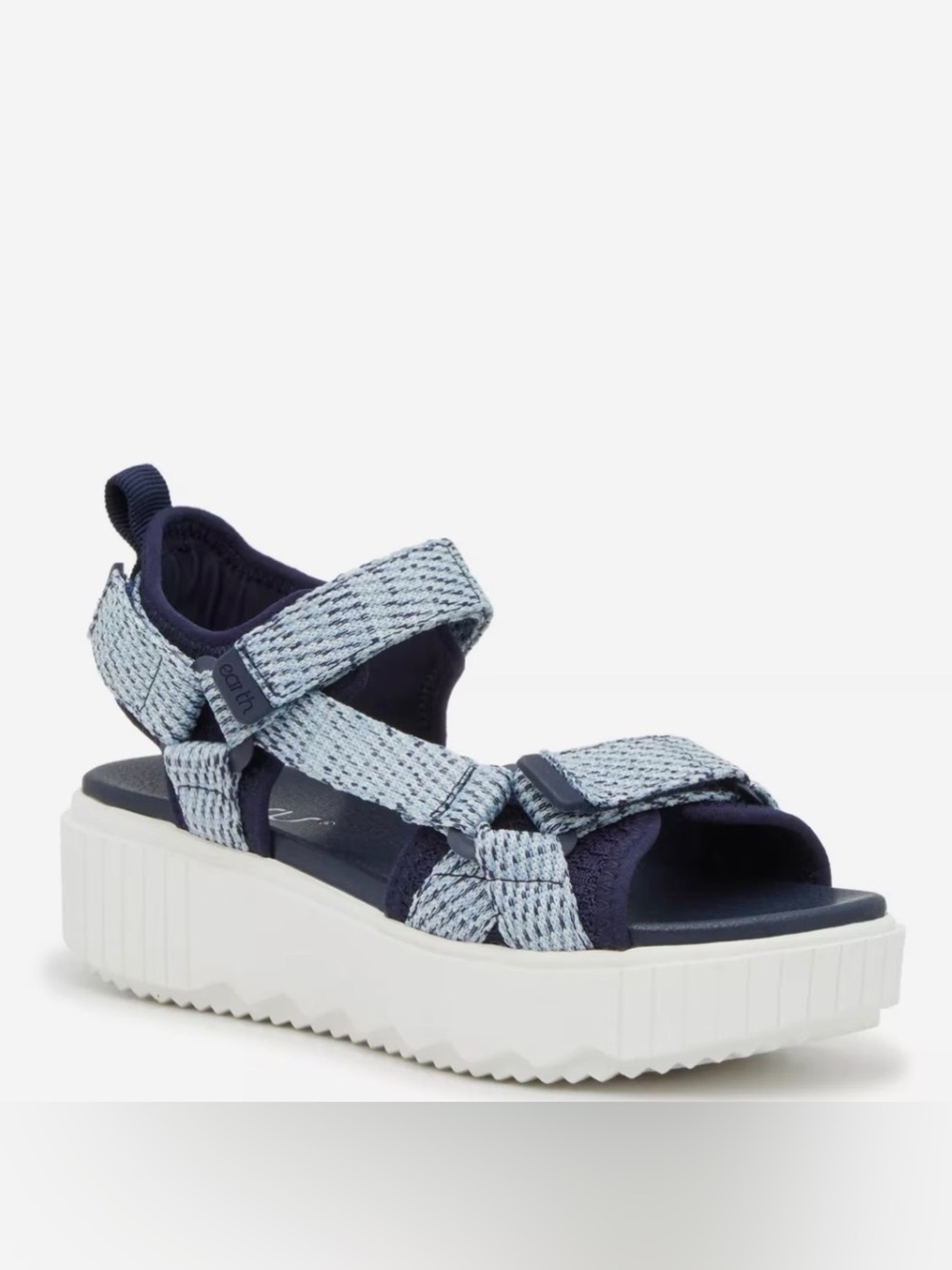 Earth Origins Alana 2 Platform Sandals  6.5 Blue Sport Comfort Adjustable Straps